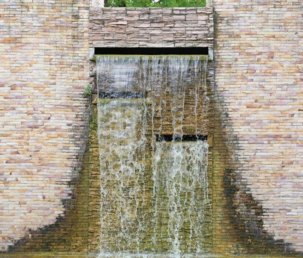 organic growth on artificial waterfall
