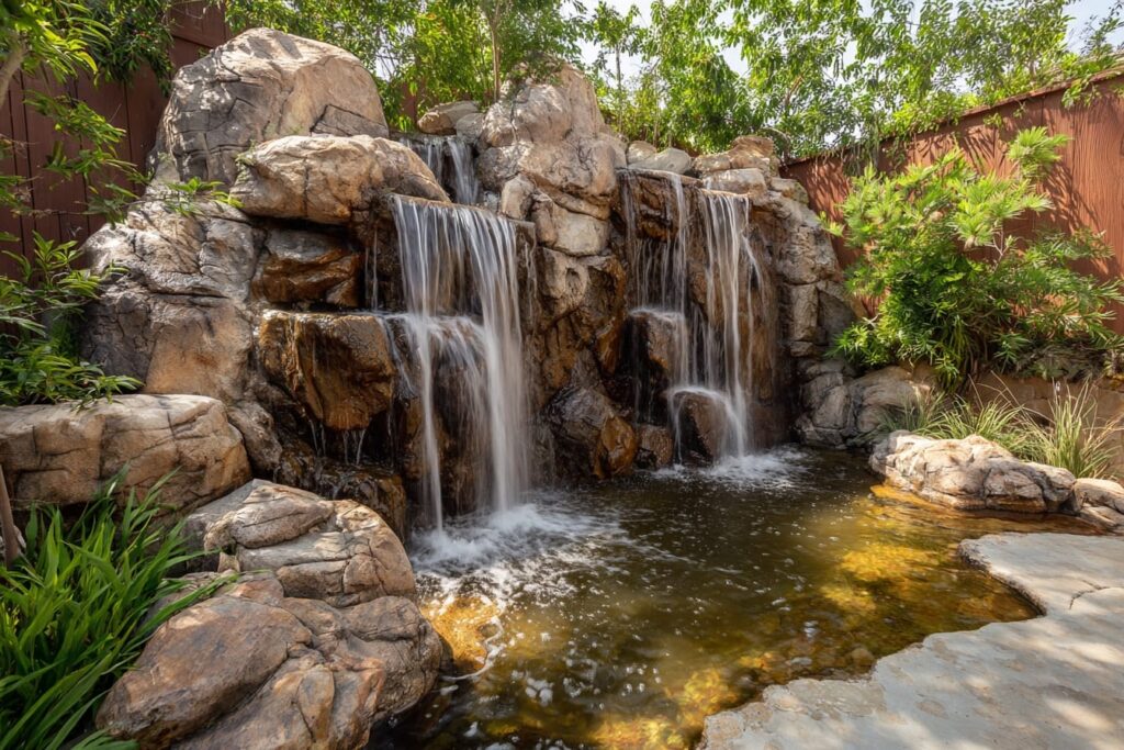 water feature in backyard
